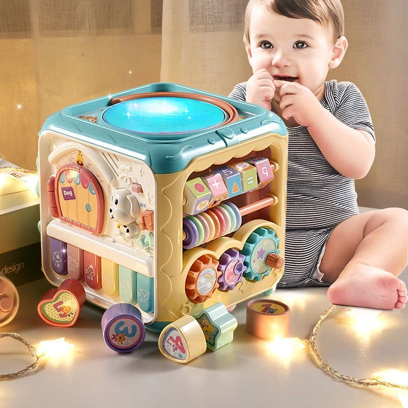 婴儿玩具六面体儿童早教益智3音乐拍拍鼓0一1岁8宝宝6个月手拍鼓