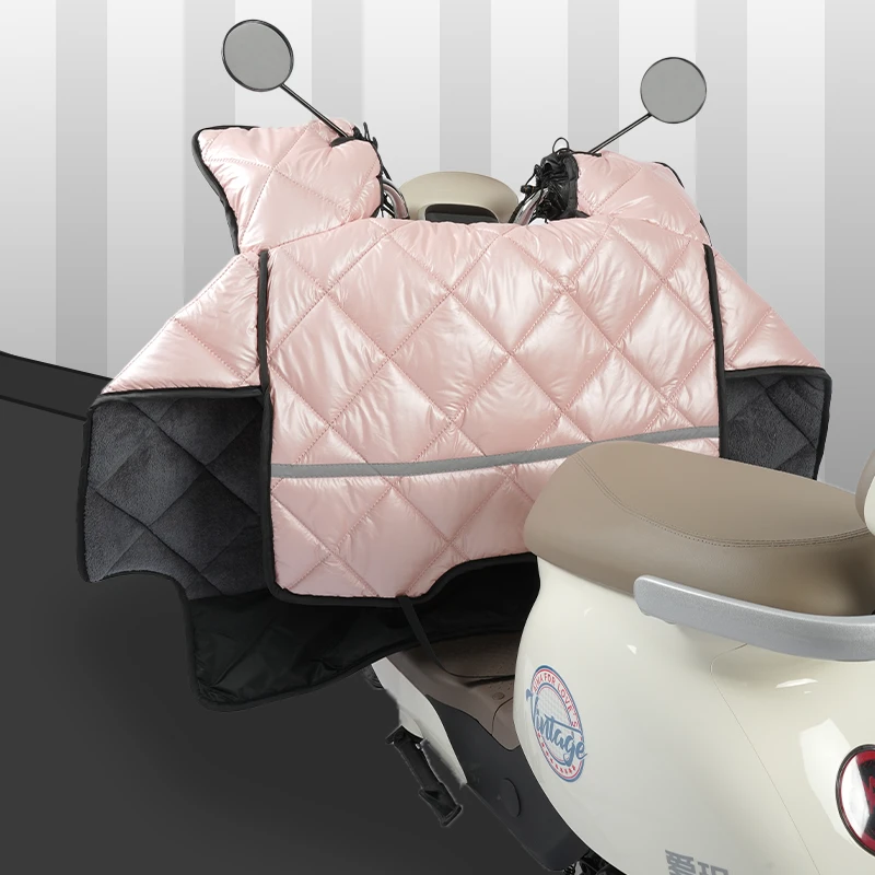 电动车挡风被冬季加绒加厚加大皮革保暖电瓶摩托挡风被防水