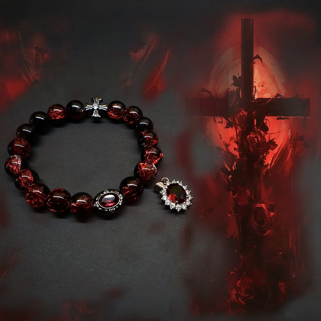 非金属玻璃手链 原创设计小众高级感时尚红色百搭手串男潮饰品女