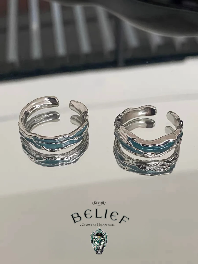 合金戒指 戒指男高级感潮牌单身戒女食指戒情侣指环轻奢小ins尾戒