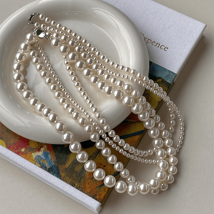 坠链均925银 【钧德缘珠宝】S925纯银搭配施家珍珠复古法式经典时尚