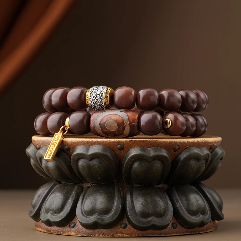 布达拉宫菩提醒狮足银佛眼隔片多圈手串百搭文玩布宫官方旗舰正品