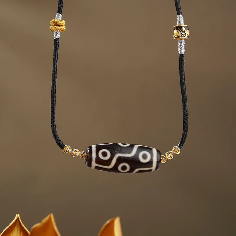 布达拉宫九眼珠玛瑙吊坠绳链可调节项链藏式小众设计春日珠宝