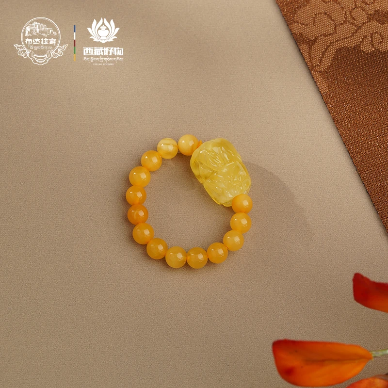 布达拉宫官方蜜蜡貔貅戒指时尚百搭款饰品轻奢小众珠宝正品送礼物