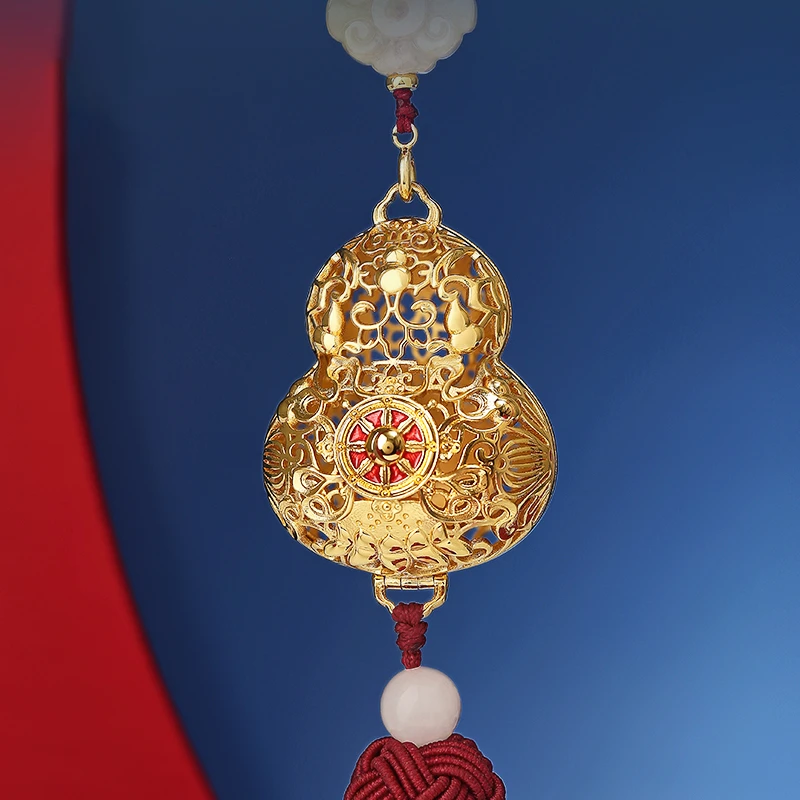 布达拉宫官方正品创意设计铜合金葫芦汽车饰品挂件后视镜包挂装饰