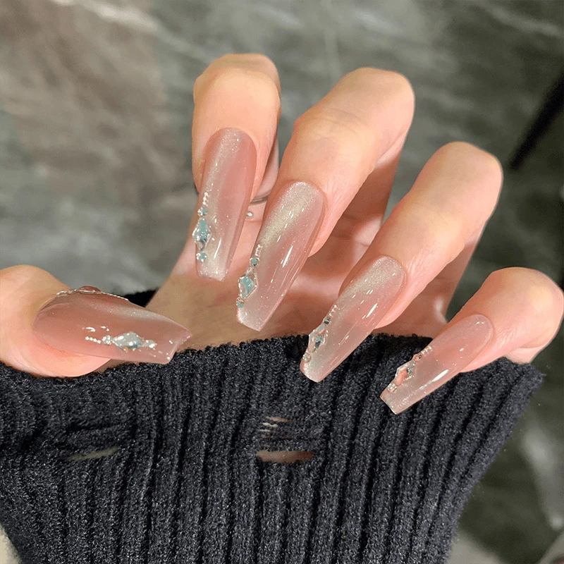 【过眼云烟】梦幻猫眼长梯气质显白高级感纯手工穿戴甲