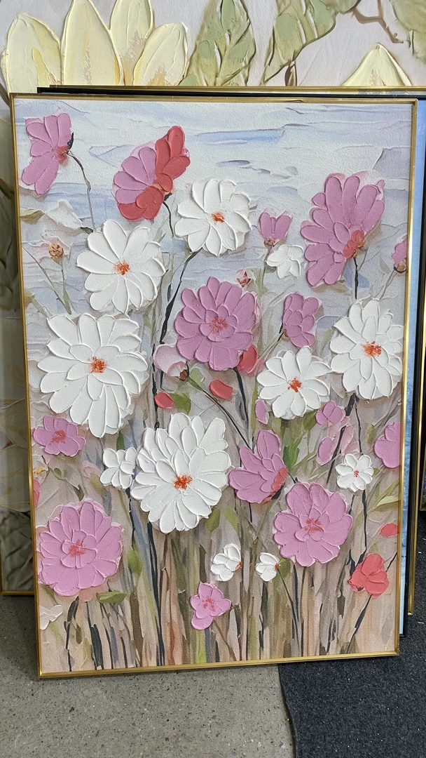 XG 736 《甜蜜》玄关画手工油画现代简约玄关画轻奢沙发背景画