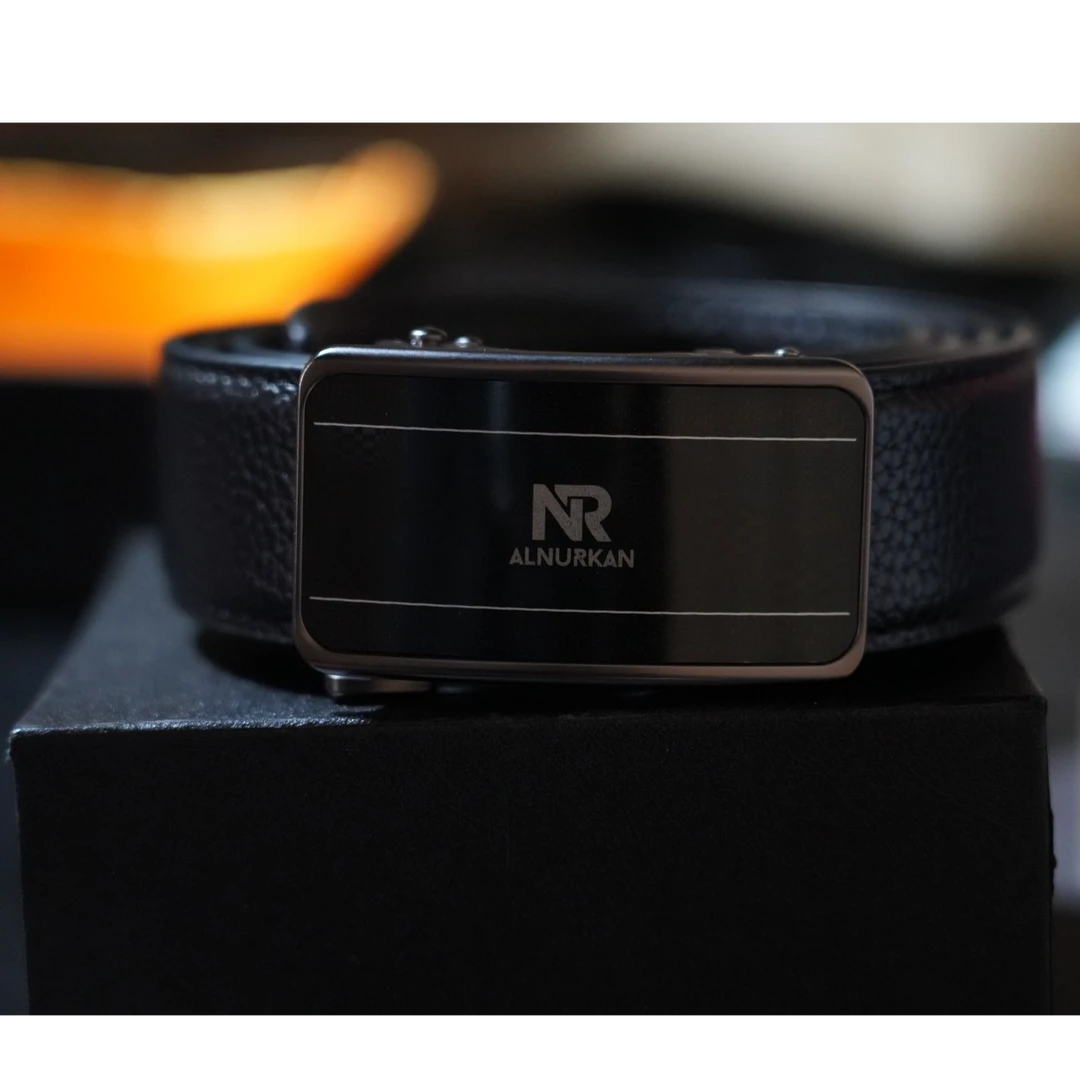 alnurkan 黑色皮带男士休闲时尚