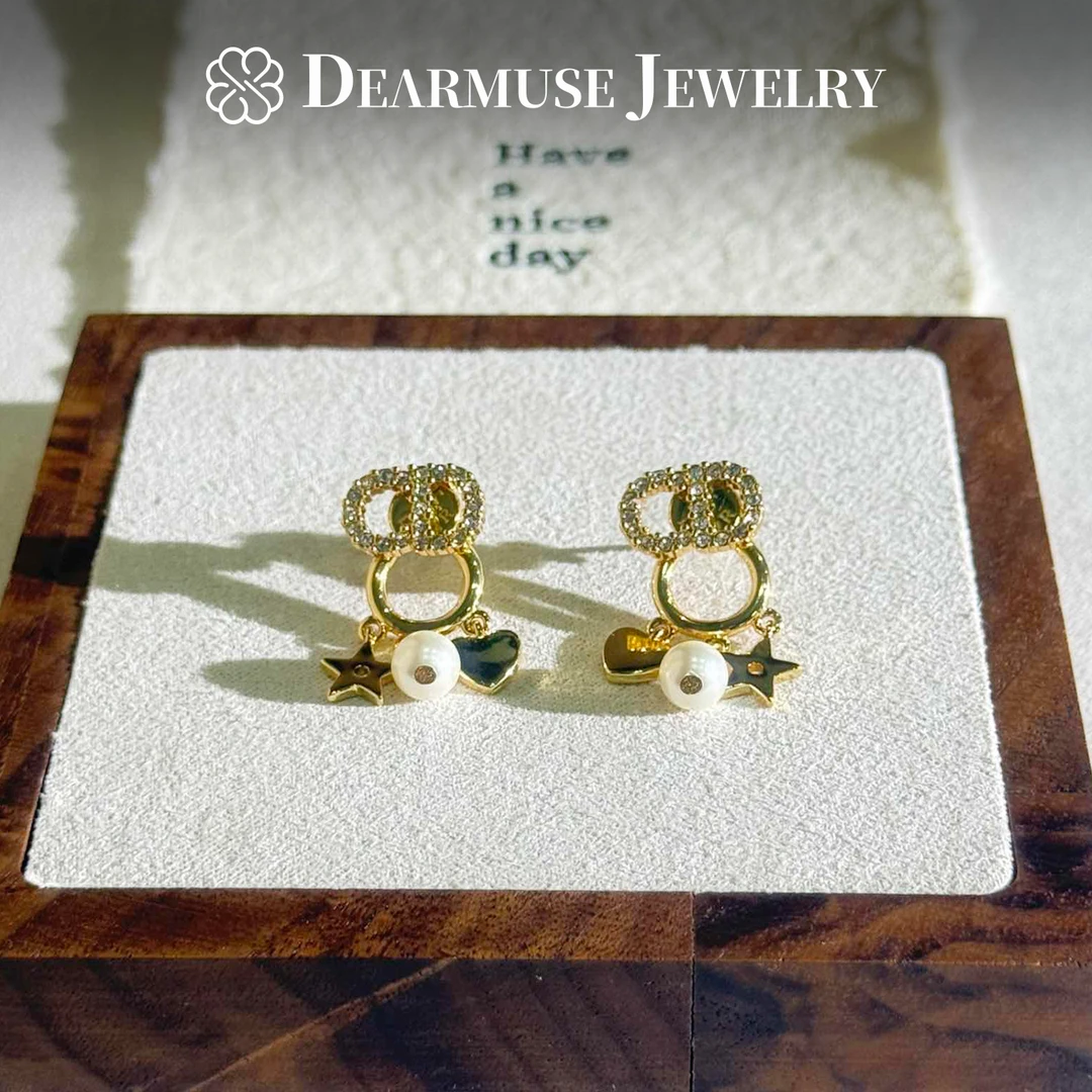 合金仿珍珠耳饰 时尚猪鼻子耳钉DM114