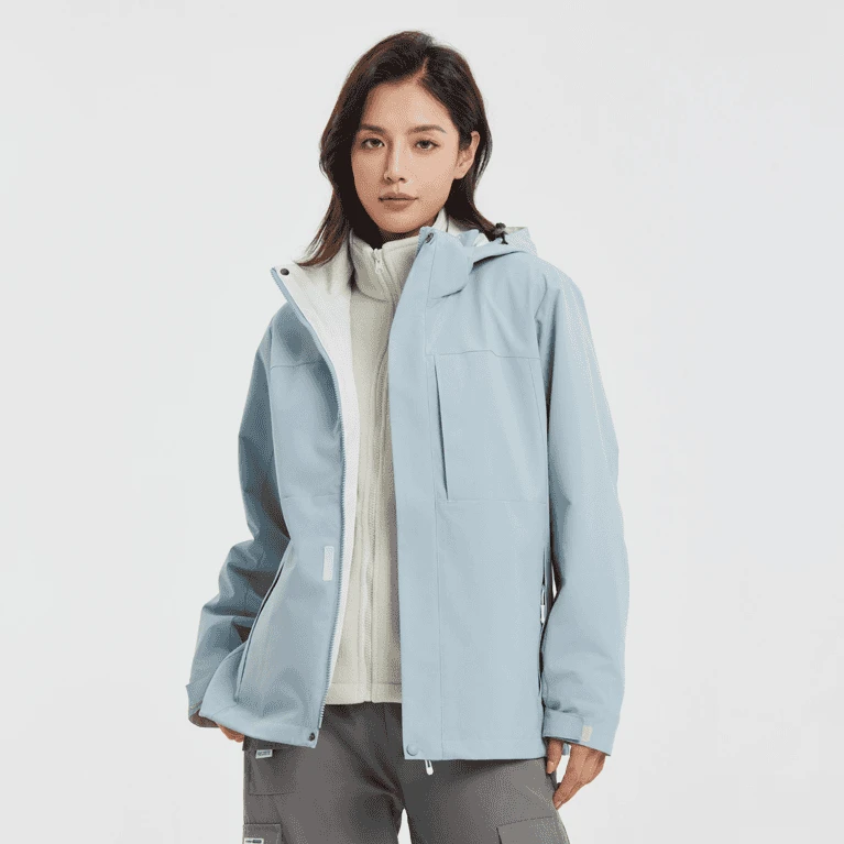 冬季加绒款三合一两件套冲锋衣女户外旅行加厚防风外套透气登山服