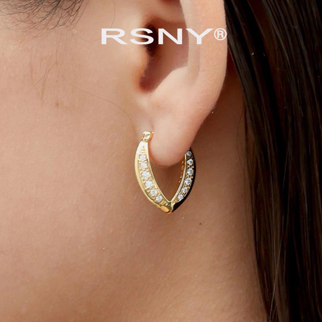 铜合金合成锆石耳饰 [新品]RSNY简约罗马耳环轻奢简约时尚欧美