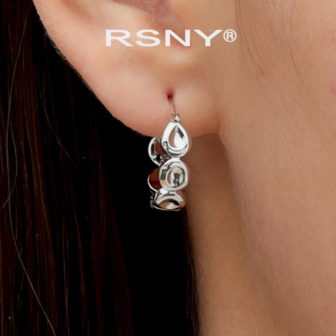 铜合金耳饰 [新品]RSNY简约造型耳环女2025新款轻奢设计欧美耳钉