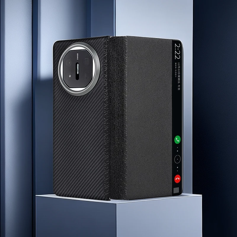 适用华为MateX5 凯夫拉手机壳芳纶纤维磁吸皮套折叠屏防摔保护套