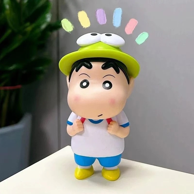 蜡笔小新手办青蛙小新摆件玩偶可爱潮玩卡通公仔女生日礼物日式