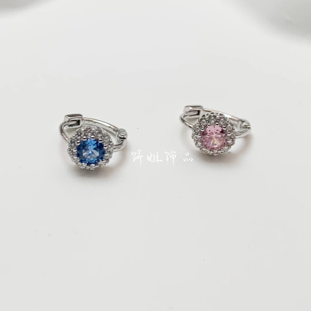 钛钢耳饰 Y56【满钻圆形耳骨耳垂扣】精致爆闪时尚镶嵌百搭耳扣