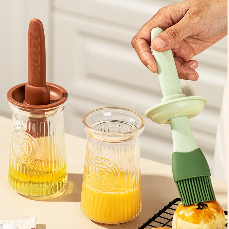 SULIMM苏立美油瓶油刷子耐高温硅胶油刷带瓶一体便携可拆带盖刷油