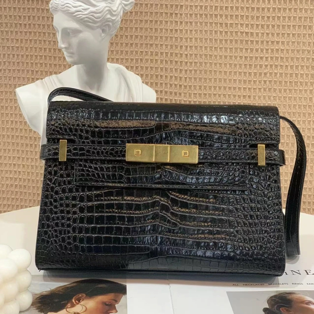 99新 YSL/圣罗兰 ysl 曼哈顿鳄压纹小号单肩包/公价18000/严选