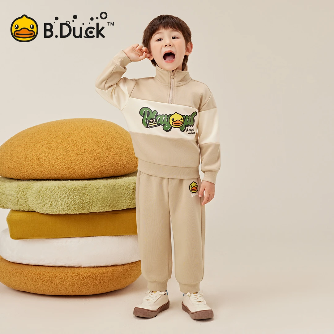B.Duck小黄鸭儿童卫衣套装秋季男女童新款时尚撞色童装 BF3581070
