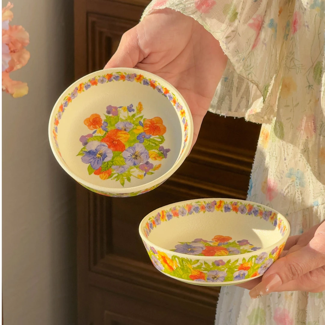 三色堇—4.2英寸蘸料碟2只装家用圆形2024年新款陶瓷防滑