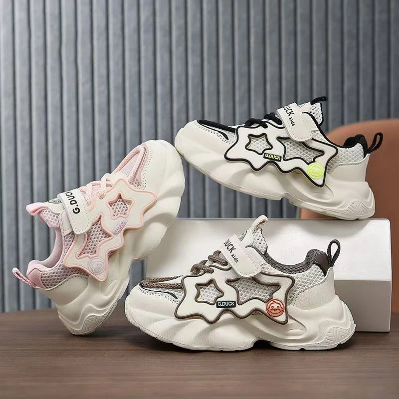 儿童春秋季新款透气缓震防滑双网运动鞋6210码25-36