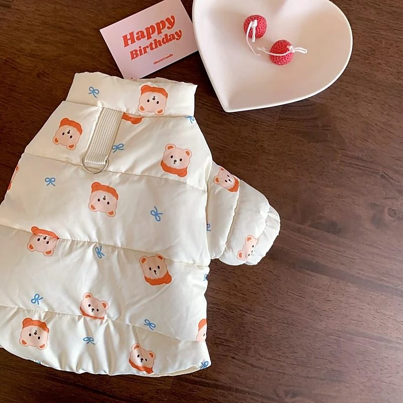 比心宠物棉衣冬天加厚泰迪比熊博美小型犬猫咪狗狗衣服秋冬装加厚