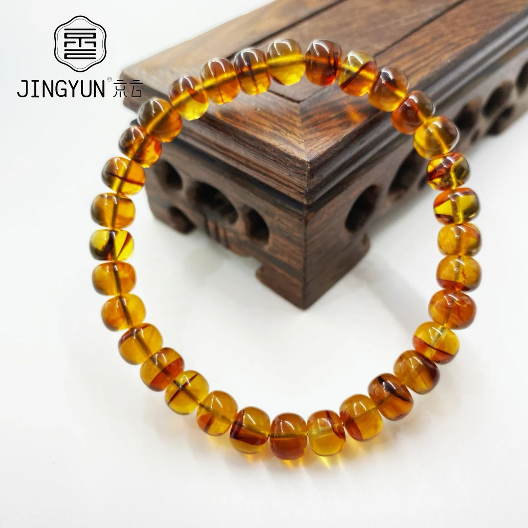 缅甸妖兰花珀老型女款时尚百搭女士情侣简约单圈精美