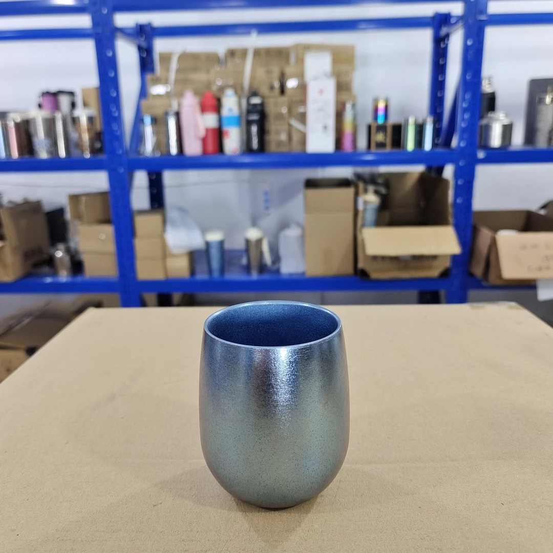 【原装正品】240ml内外双层纯钛高端蓝色蛋杯