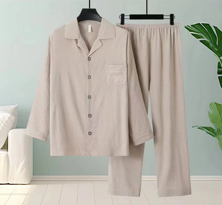 【600-650】高品质睡衣家居服长袖秋冬男款新款情侣睡衣可外穿休闲