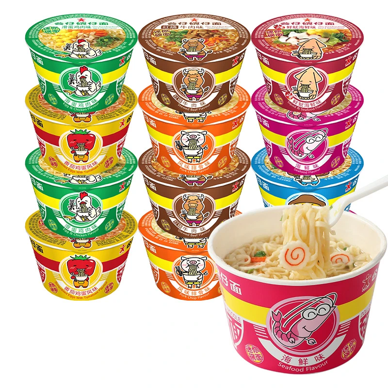 香港品牌迷你公仔面方便面组合套装宵夜鲜味美食点心微辣整箱