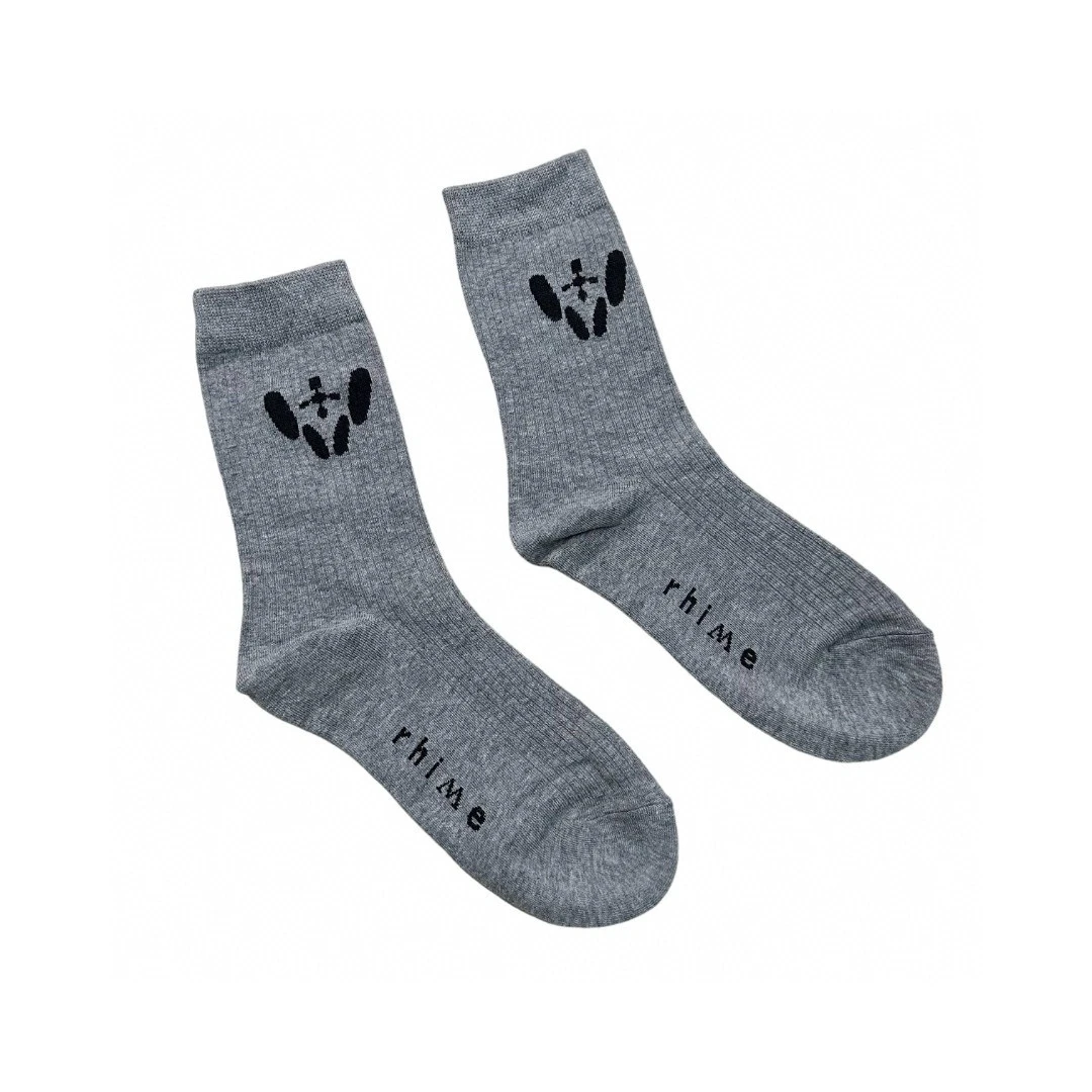 RHIME品牌纯棉LOGO长袜