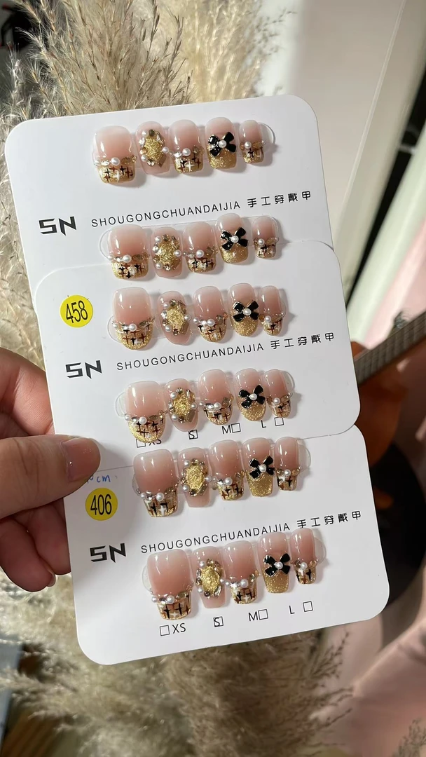 【小香风】甜美风显白晶石猫眼钻轻奢穿戴甲