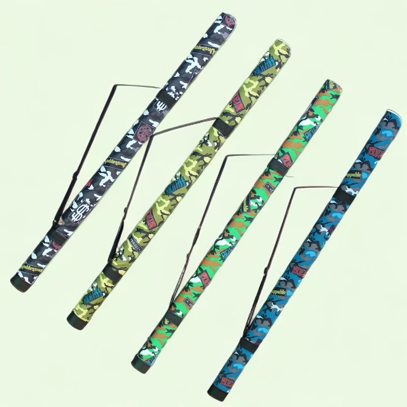 小马蹄款竿包迷彩小竿包单肩背可装3-6根鱼竿折叠款牛津布防水