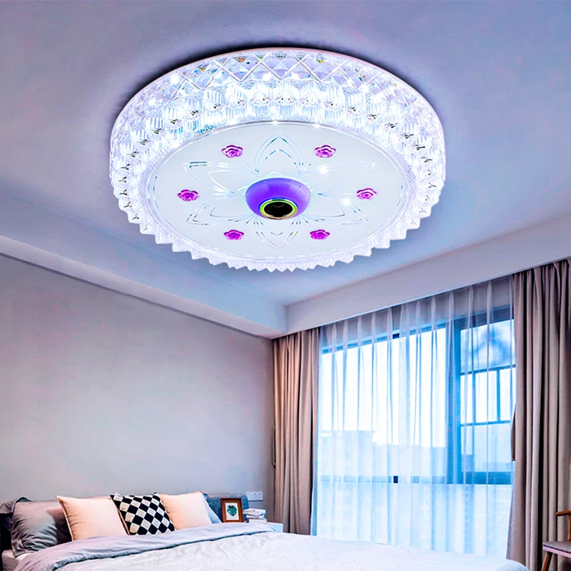 音乐吸顶灯具卧室灯主卧简约现代圆形婚房餐厅书房灯LED房间灯饰