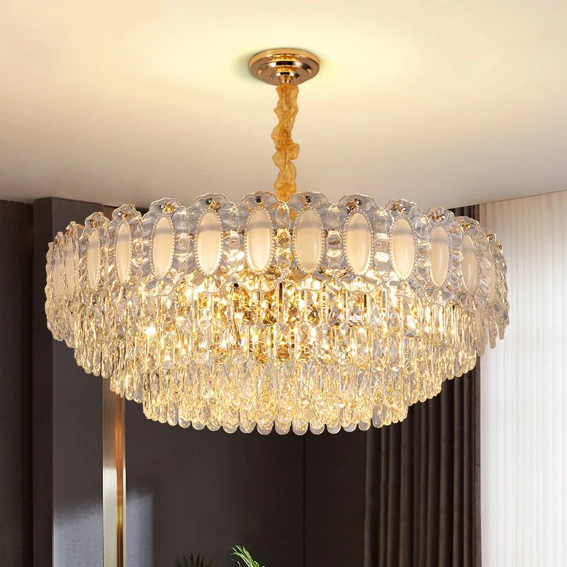 大气客厅水晶灯水晶吊灯轻奢客厅水晶灯餐厅灯法式美式水晶吊灯