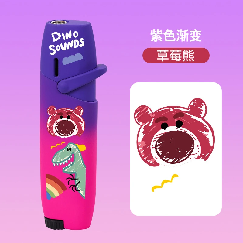 网红款创意个性打火机解压可爱粉色火焰防风带电打火机送给男朋友