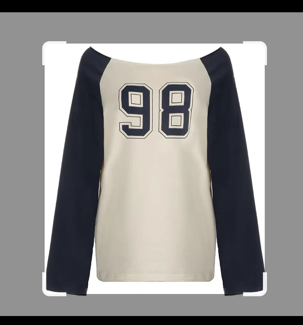 2-070/数字印花一字肩长袖