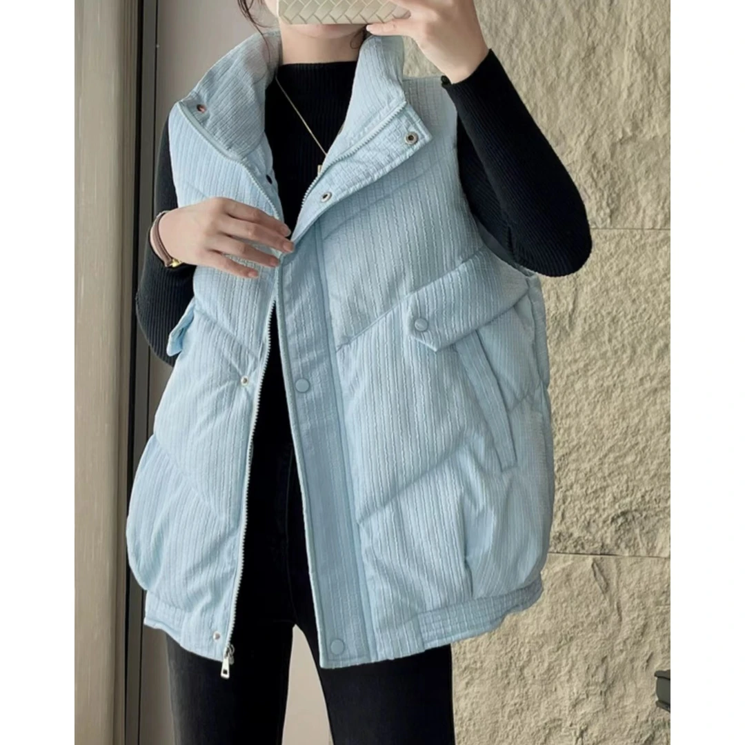 泡泡华夫格保暖宽松休闲时尚百搭马甲