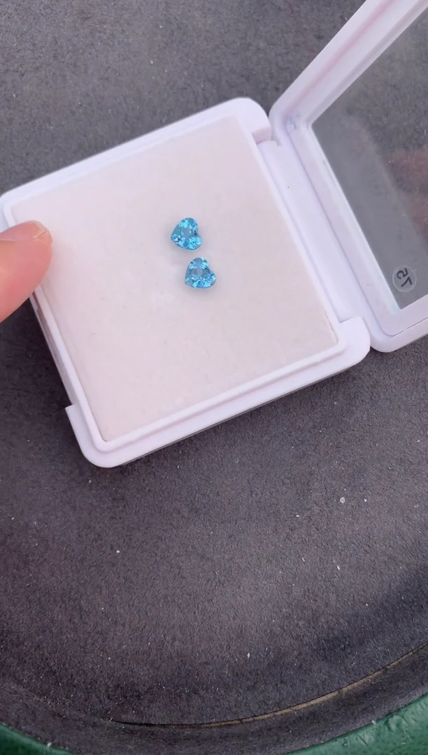 【闪购商品】海蓝宝石裸石未镶嵌1.4ct海蓝宝配对