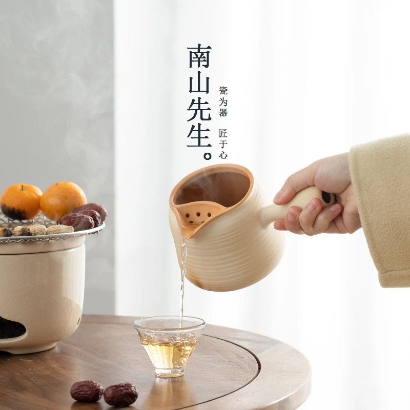 三物 在野提梁壶侧把壶 围炉煮茶家用炭炉罐罐茶壶烤茶套装烧烤炉