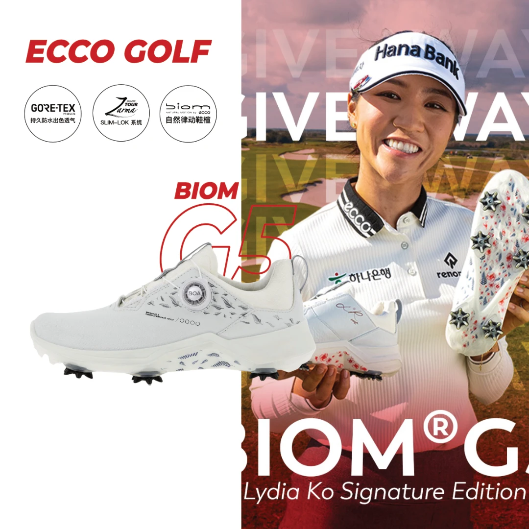 ECCO 爱步G5女子高尔夫球鞋 有钉152523透气排湿现货一物一检