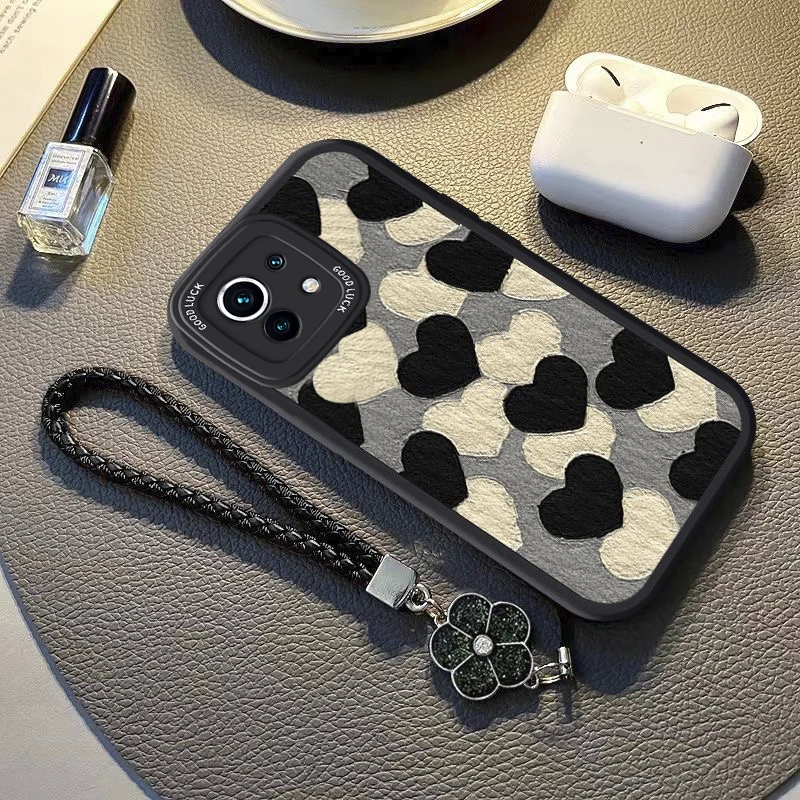 小米11手机壳油画爱心11青春网红女款11Pro小羊皮11Ultra软壳防摔