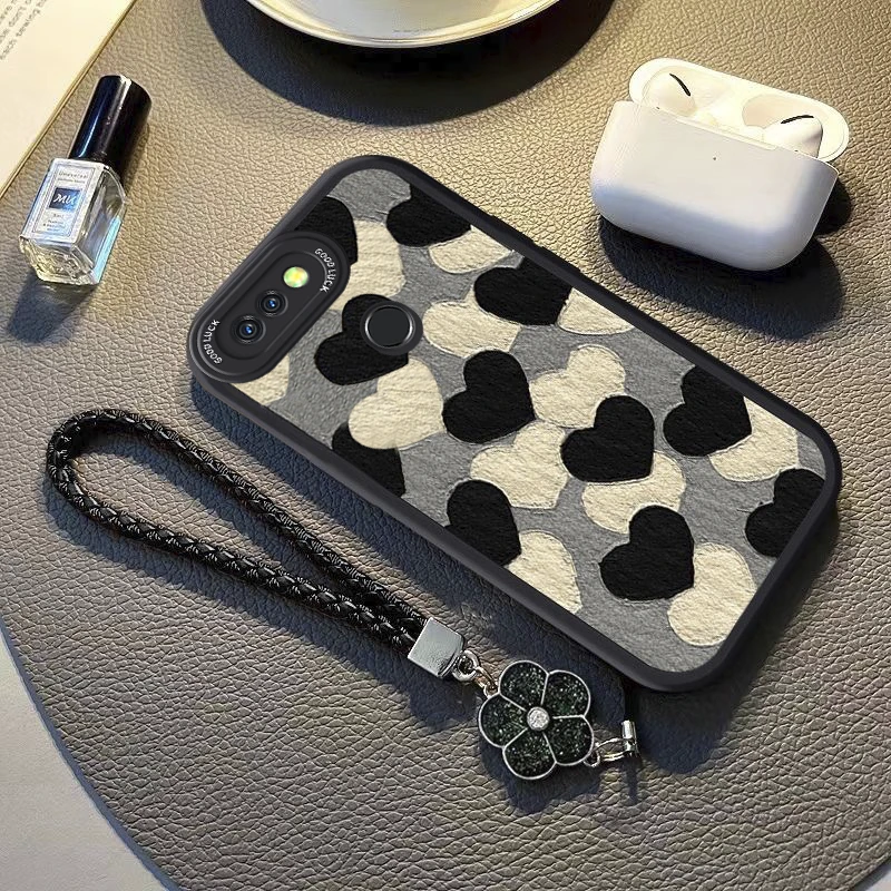 荣耀V20手机壳油画爱心V20网红女款新款小羊皮硅胶软壳全包防摔潮