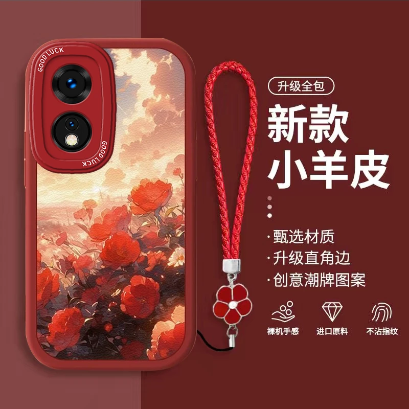 OPPOA58手机壳玫瑰花海PHJ110网红女款A58X小羊皮软壳全包防摔潮