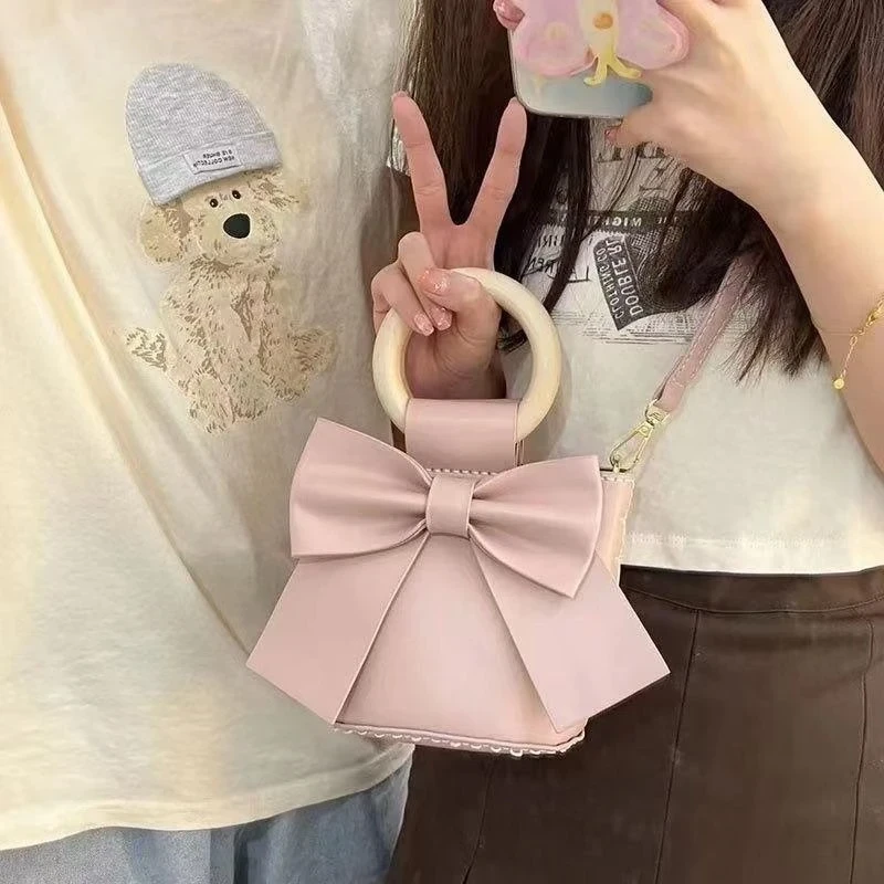 【咕噜】自制蝴蝶结水桶包diy手工编织汽车品材料包手提单肩斜跨包