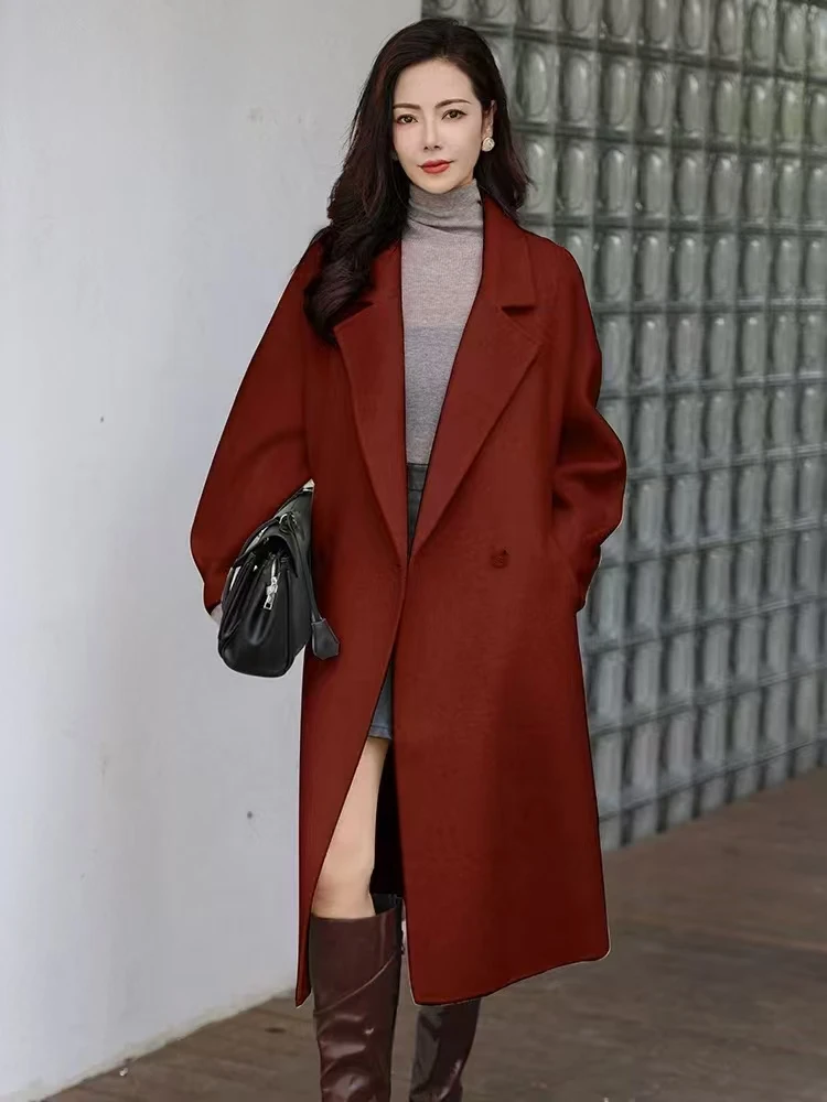 双面羊毛绒大衣女款秋冬新款韩版保暖呢子外套