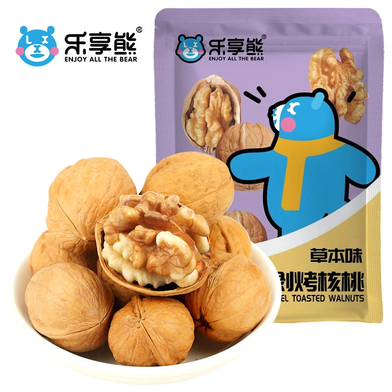 乐享熊烤核桃400g草本味手剥薄皮核桃坚果纸皮干果零食特产炒货