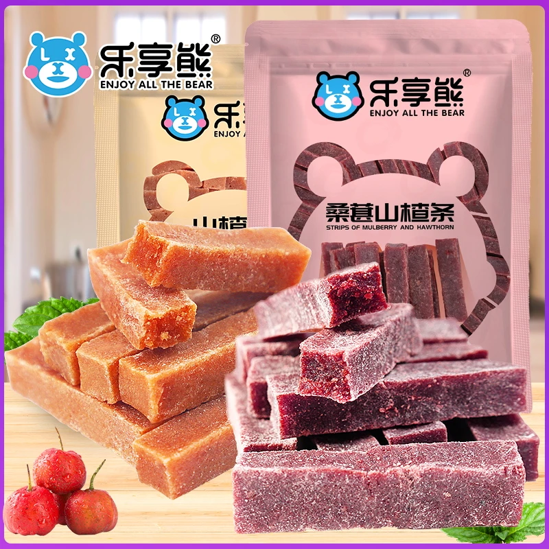 乐享熊原味山楂条+桑葚山楂条无食品添加剂宝宝零食酸甜可口解腻
