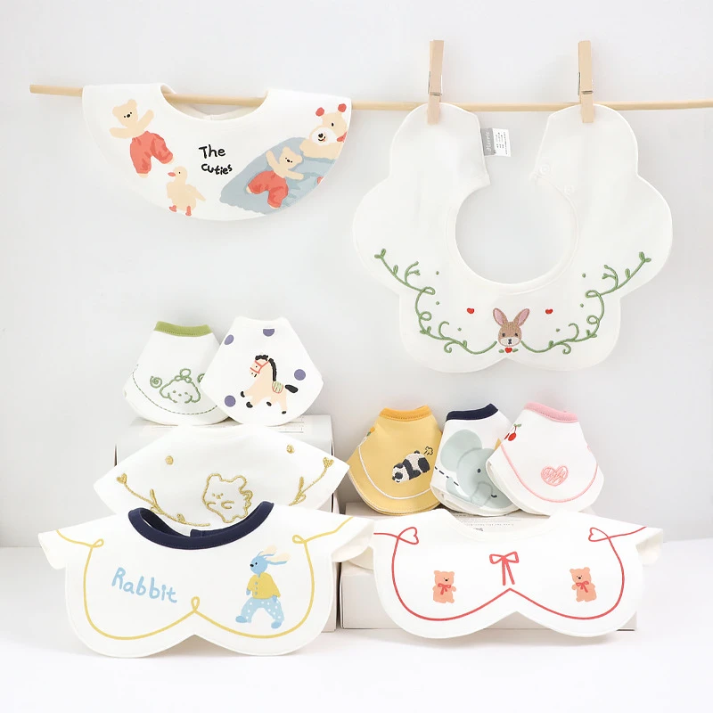 新生儿精梳棉口水巾春夏口水围兜婴儿女宝秋冬婴幼儿防水婴儿围嘴
