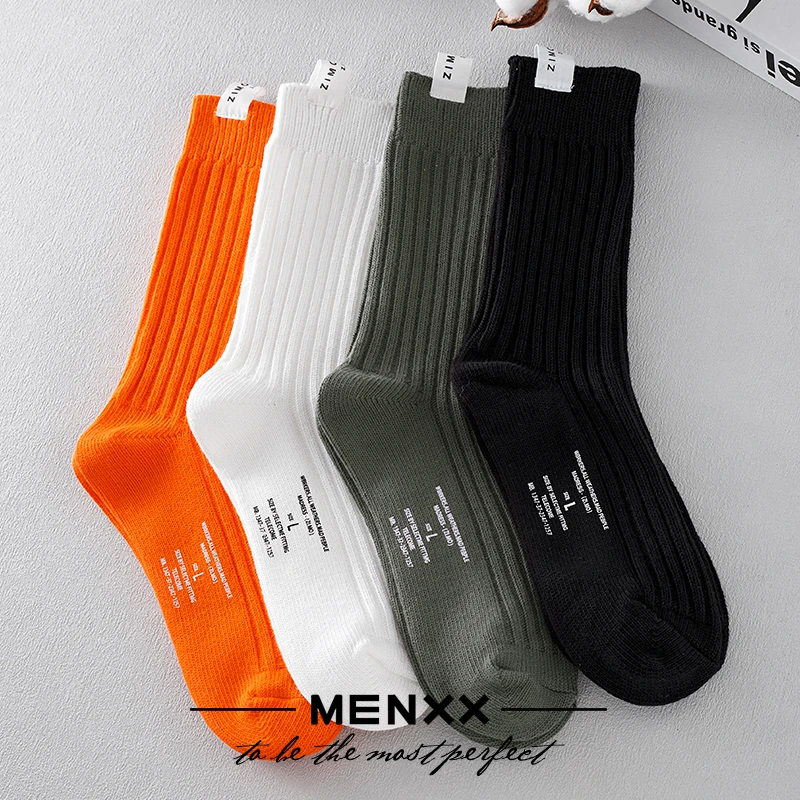 【MENXX】袜子男长筒袜粗针织日系工装秋冬加厚ins潮流百搭男士长袜