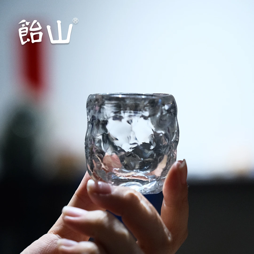 饴山琉璃|手作顽石茶盏 原创设计茶具透明茶杯琉璃酒杯
